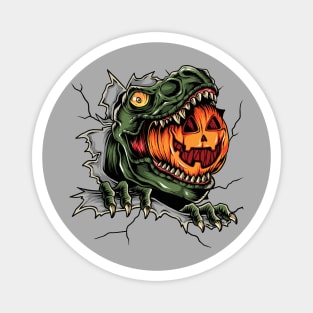Dinosaur Eating Jack-o'-lantern Magnet
